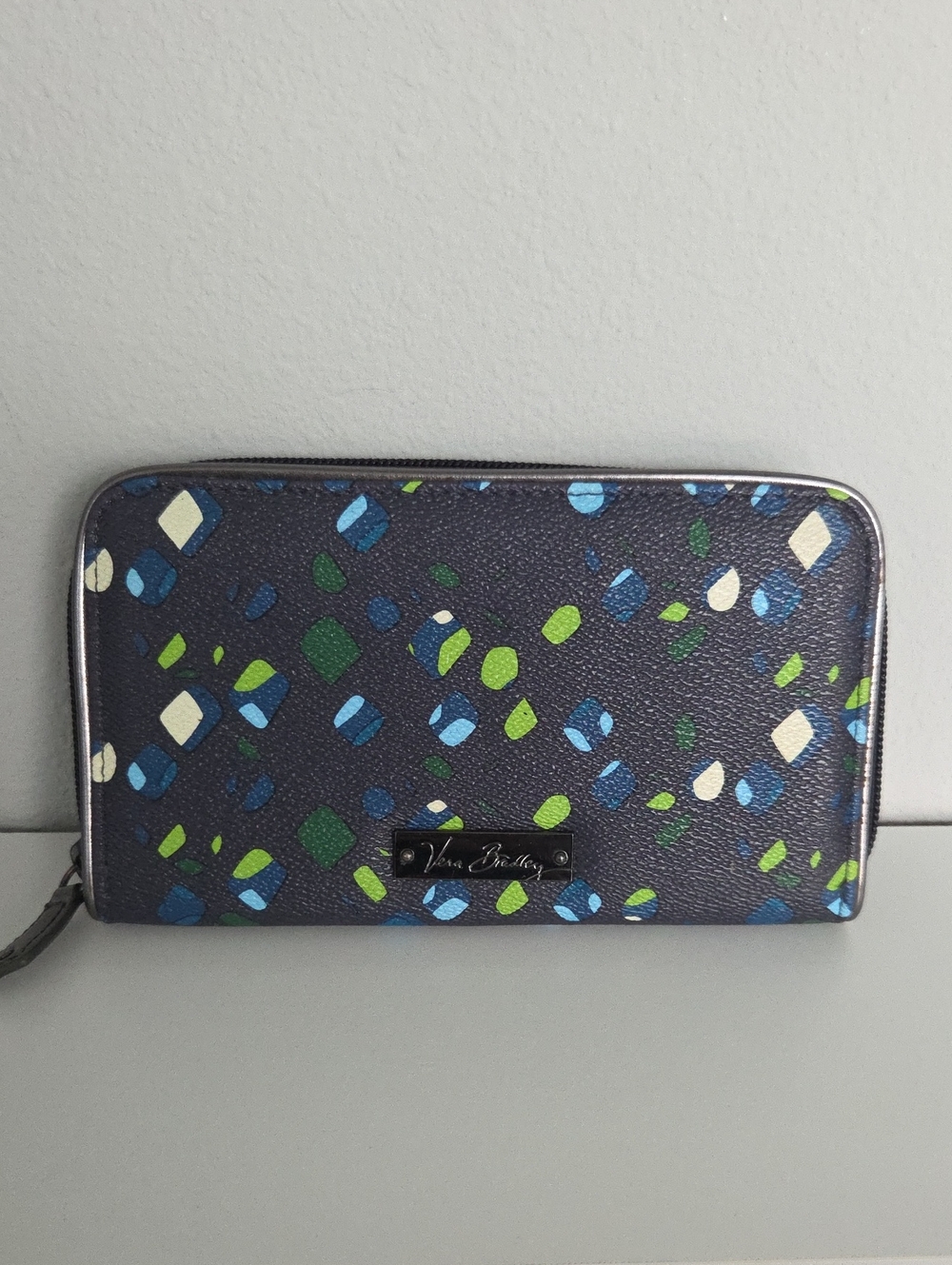 Vera Bradley Accordian Wallet in Black & Blue